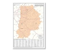 Carte administrative du département de la Seine-et-Marne - Poster Plastifié 70x100cm
