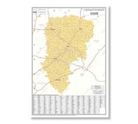 Carte administrative du département de l'Aisne - Poster Plastifié 70x100cm