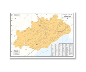 Carte administrative du département de l'Hérault - 70x100 cm