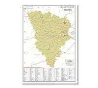 Carte administrative du département des Yvelines - Poster Plastifié 70x100cm