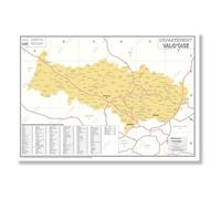 Carte administrative du département du Val-d'Oise - Poster Plastifié 70x100cm