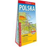 Carte administrative routière laminée de la Pologne 1:800 000