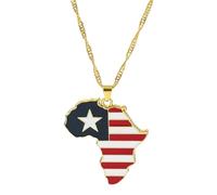 Carte Africaine Pendentif Collier Ghana Nigeria Congo Soudan Somalie Ouganda-Somalie, One Size, A