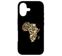 Carte Afrique avec Animaux Continent Africain Mélanine Coque pour iPhone 17