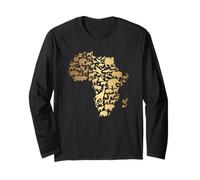 Carte Afrique avec Animaux Continent Africain Mélanine Manche Longue