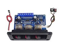 Carte amplificateur audio Bluetooth 5.0 2.1 canaux 2 x 25 W + 50 W Subwoofer Classe D Kit de plaque amplificateur CC femelle + câble AUX