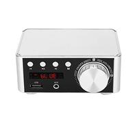 Carte amplificateur audio numérique HIFI Bluetooth 5.0 50 W x 2 lecteur de carte mémoire stéréo pour systèmes de cinéma maison et projets audio DIY avec puce TPA3116 (Argent)