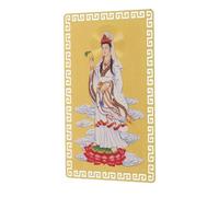 Carte Amulette Guanyin Style Chinois en Cuivre, Protection et Chance