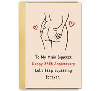 Carte amusante de 35e anniversaire de mariage pour mari, épouse, petit ami | Carte d'anniversaire de 35 ans pour couples, lui, elle, femme, homme, carte d'anniversaire de jeu de mots coquins