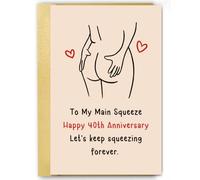 Carte amusante pour 40e anniversaire de mariage pour mari, épouse, petit | Carte d'anniversaire de 40 ans pour couples, lui, elle, femme, homme, carte d'anniversaire de jeu de mots coquins