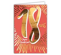 Carte Anniversaire 18 ans en Or Doré Brillant en relief pour Jeune Fille Femme Majeur - Texte Coloré Adapté à l’Âge à l’Intérieur - Enveloppe incluse - Fabriquée en France - ColorAges - Afie 69-2618