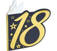Carte Anniversaire 18 ans Étoiles d'or Fête Décoration Félicitations Carnaval Célébration Moments brillants Highlight Célébration, Couleur : Noir