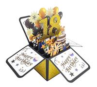 Carte Anniversaire 18 Ans,Pop up 3D Cartes de Voeux Joyeux,Anniversaire Cartes Pliantes avec Enveloppe, Lettre Invitation Happy Birthday Bénédiction Créativité Cadeau pour Femme Fille Amis