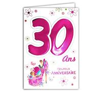 Carte Anniversaire 30 ans Femme avec Enveloppe Belle Féminine Beauté Maquillage Chaussure Talon aiguille Mode 69-2029
