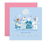 Carte anniversaire Danse disco - « You Are the Dancing Queen Abba Cats » - Cadeaux pour tante, meilleure amie, sœur, cousine, maman - Livré avec des autocollants
