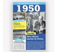 Carte anniversaire + enveloppe - Le journal de mon année - 1950 -17 cm x 11,5 cm