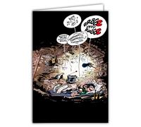 Carte Anniversaire Gaston Lagaffe grotte - Avec Enveloppe Illustrée 17,5x12cm - Fabriqué en France - GLCT-0205