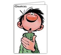 Carte Anniversaire Gaston Lagaffe heureux - Avec Enveloppe Illustrée 17,5x12cm - Fabriqué en France - GLCT-0217