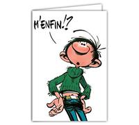 Carte Anniversaire Gaston Lagaffe joyeux - Avec Enveloppe Illustrée 17,5x12cm - Fabriqué en France - GLCT-0222