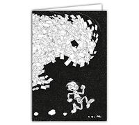 Carte Anniversaire Gaston Lagaffe noir et blanc - Avec Enveloppe Illustrée 17,5x12cm - Fabriqué en France - GLCT-0208