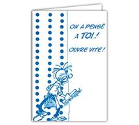 Carte Anniversaire Gaston Lagaffe on a pensé à toi - Avec Enveloppe Illustrée 17,5x12cm - Fabriqué en France - GLCT-0206