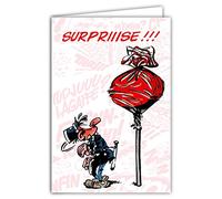 Carte Anniversaire Gaston Lagaffe surprise - Avec Enveloppe Illustrée 17,5x12cm - Fabriqué en France - GLCT-0203