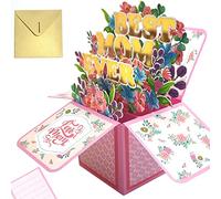 Carte Anniversaire Maman Bouquet de Fleurs Pop-up Carte de Fête des Mères 3d Avec Enveloppe Cadeau Pour Montrer l'amour à la Meilleure Maman du Monde (style A7)