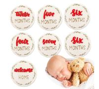 Carte Anniversaire Mensuelle Bébé,7 Pancartes Annonce Bébé Recto Verso | Décorations & Accessoires Photo Réutilisables, Cartes Naissance En Bois Pour Chambre Séjour