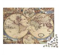 Carte Antique Puzzle pour Adultes Puzzle 1000 Pièces Géographie du Monde Détente Décoration Maison Cadeau 38x26cm/1000pcs