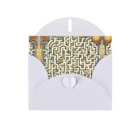 Carte au trésor du labyrinthe nacrée - Cartes de vœux horizontales pour toutes occasions avec enveloppes, élégante carte scintillante pour anniversaire, Noël, intérieur vierge