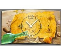 Carte au trésor Horloge murale design Horloges murales modernes silencieuses sans tic-tac 3D-0084