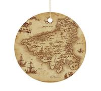 Carte Au Trésor Vintage Hanging Noël Ornements Céramique Suspendre pour Famille Bureau Vacances
