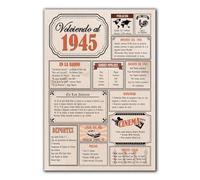 Carte cadeau anniversaire 1945 / Carte d'anniversaire / Poster Vintage Année de naissance 1945 / Affiche Décoration Fête Époque / Célébration Homme ou Femme / Cadeau original et spécial
