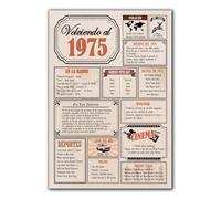 Carte cadeau anniversaire 1975 / Carte d'anniversaire / Poster Vintage Année de naissance 1975 / Affiche Décoration Fête Époque / Célébration Homme ou Femme / Cadeau original et spécial