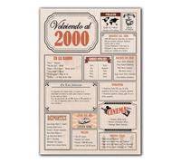 Carte cadeau anniversaire 2000 / Félicitation Anniversaire / Poster Vintage Année de naissance 2000 / Affiche Décoration Fête Époque / Célébration Homme ou Femme / Cadeau original et spécial