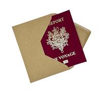 Carte Cadeau DIY Passeport Rouge avec Dorure & Gratte à Révélation - Parfaite pour la Saint-Valentin, les Vacances, les Anniversaires, les Fêtes et les Voyages en Famille !