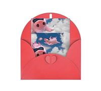 Carte cadeau humoristique en 3D avec imprimé cochons, carte de vœux vierge pour anniversaires, remerciements, fêtes, mariages, Noël, félicitations