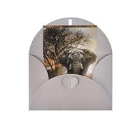 Carte cadeau imprimée éléphant d'Afrique tropical, carte de vœux vierge pour toutes les occasions, anniversaire, remerciement, fête, mariage, Noël, carte de félicitations
