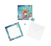 Janod Carte de vœux puzzle Dolce Vita – 25 pièces + cartonnette et enveloppe – Dès 3 ans