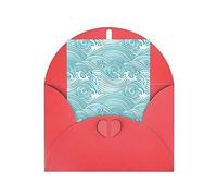 Carte cadeau vierge imprimée avec vagues japonaises, pour toutes les occasions, anniversaire, remerciement, fête, mariage, Noël, carte de félicitations