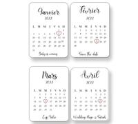 Carte Calendrier Annonce Evénement Grossesse Mariage Evjf Anniversaire Heureux événement Taille A6 Avec Enveloppe Kraft carte personnalisé 15 cm