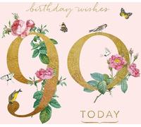 Carte carrée avec enveloppe anniversaire 90