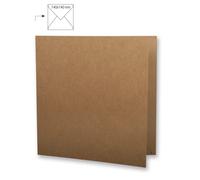 Carte Carrée Double Kraft 135 Mm (5 Pièces)