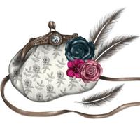Carte carrée Swarovski CL0303_BL Pochette avec plumes