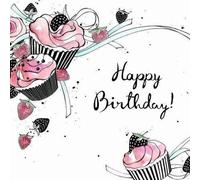 Carte carrée Swarovski CL2504 Gâteau d'anniversaire