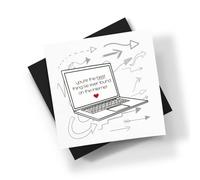 Carte carrée « The Best Thing I Found On The Internet » - Pour la Saint-Valentin, un anniversaire de mariage, une petite amie, un petit ami, un partenaire - Enveloppe noire avec message vierge