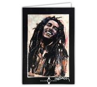 Carte Celebrity Icons Licence officielle Sidney Maurer Bob Chanteur Reggae Jamaïcain - Carte Ouverte Blanche 23x17cm Avec Enveloppe Blanche 12x17,5cm -Pour Anniversaire Départ Retraite Collectionneur
