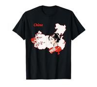 Carte chinoise dessinée à la main avec une fille chinoise traditionnelle T-Shirt