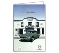 Carte Citroën DS19 AUTO PASSION COLLECTIONS Licence Officielle Voiture Argentée Brillante Garage - Carte Ouverte Blanche 23x17cm - Avec Enveloppe Blanche 12x17,5cm - Anniversaire Départ Retraite Fête