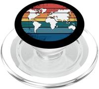 Carte Colorée Terre Pays Continent Géographie Carte Du Monde PopSockets PopGrip pour MagSafe